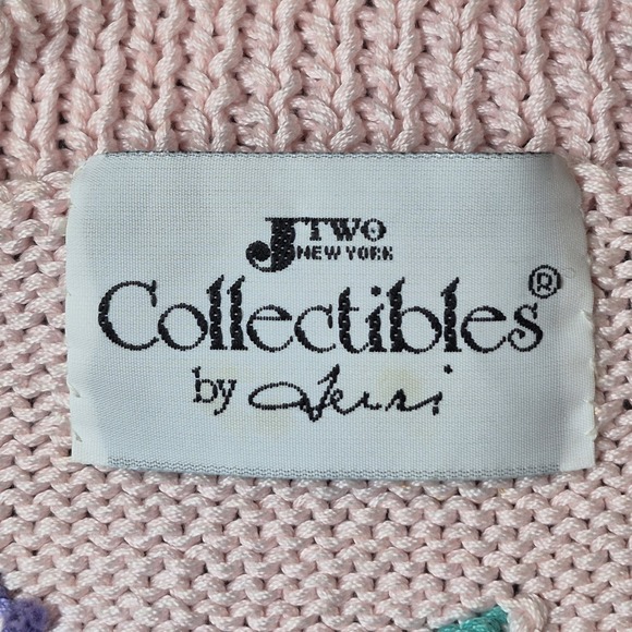 VTG Collectibles by Terri Women's L Tropical Cardigan Sweater Floral Palm Beach - Picture 7 of 7